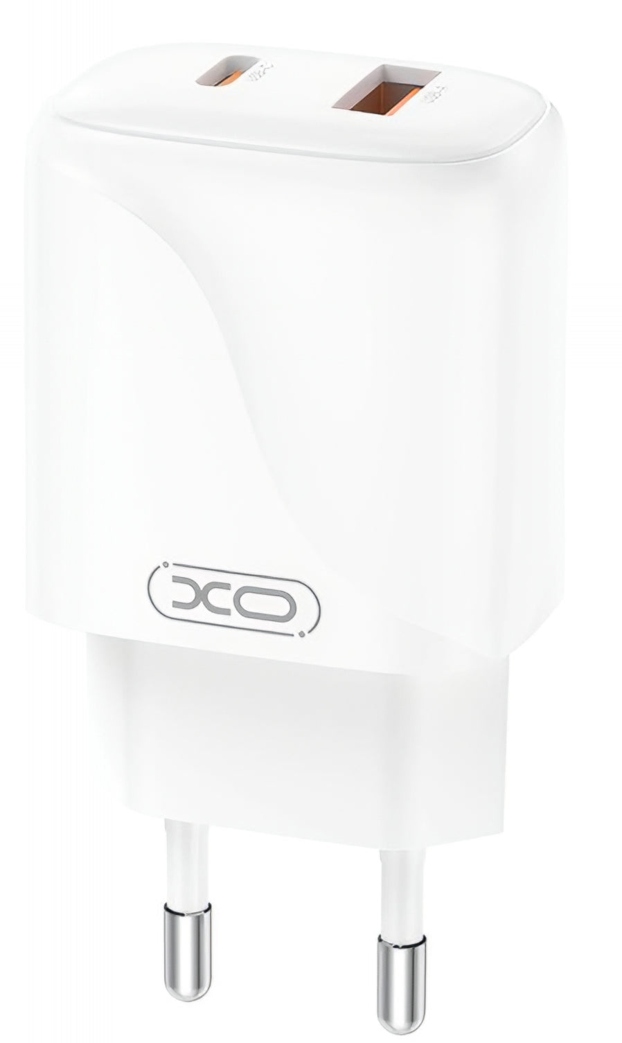 Verkkolaturi USB-C-kaapelilla XO Design L158, 20W, 3A, 1 x USB-A - 1 x USB-C, Valkoinen