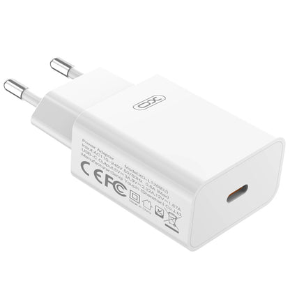 Verkkolaturi Lightning-kaapelilla XO Design L126, 20W, 3A, 1 x USB-C, Valkoinen
