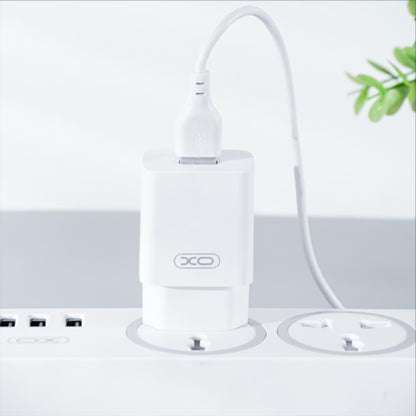 Verkkolaturi USB-C-kaapelilla XO Design L99, 12W, 2.4A, 1 x USB-A, Valkoinen