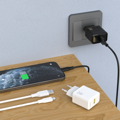 Verkkolaturi Lightning-kaapelilla Dudao A23LEU, 30W, 2.4A, 1 x USB-A, Valkoinen