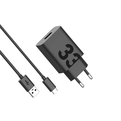 Motorola USB-C -verkkolaturi kaapelilla, 33W, 3A, 1 x USB-A, Musta PG38C06448