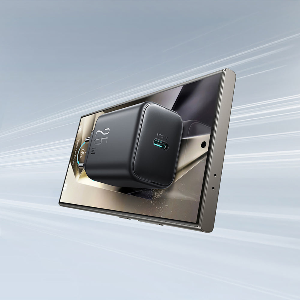 Verkkolaturi USB-C-kaapelilla Joyroom JR-TCF23, 25W, 3A, 1 x USB-C, Musta