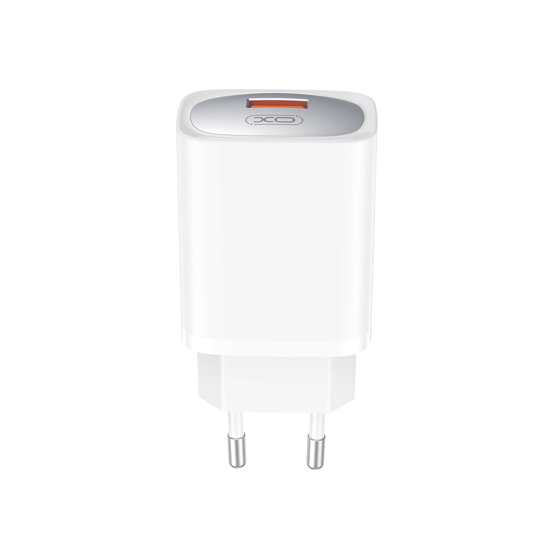 Verkkolaturi Lightning-kaapelilla XO Design CE19, 18W, 3A, 1 x USB-A, Valkoinen