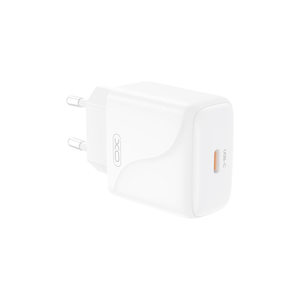 Verkkolaturi USB-C-kaapelilla XO Design L141, 20W, 3A, 1 x USB-C, Valkoinen