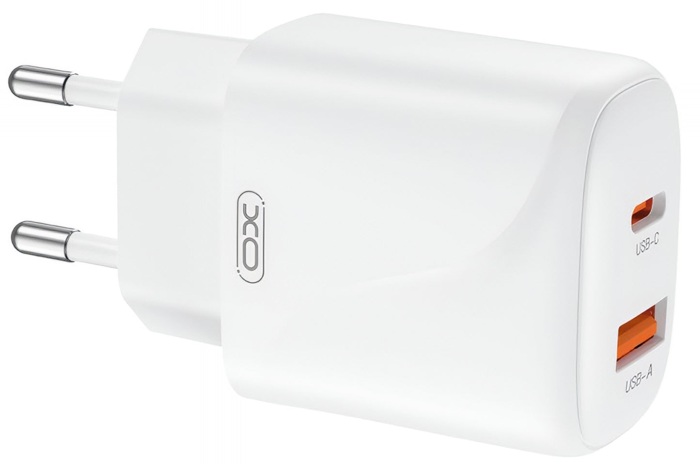 Verkkolaturi USB-C-kaapelilla XO Design L158, 20W, 3A, 1 x USB-A - 1 x USB-C, Valkoinen