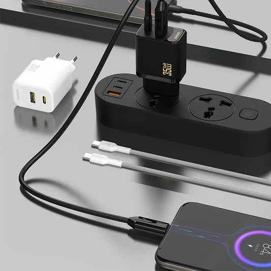 Verkkolaturi USB-C-kaapelilla Dudao A27 Max, 35W, 1 x USB-A - 1 x USB-C, Musta
