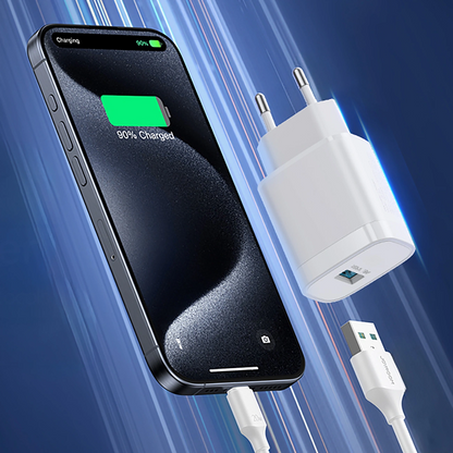 Verkkolaturi USB-C-kaapelilla Joyroom JR-TF4, 18W, 3A, 1 x USB-A, Valkoinen