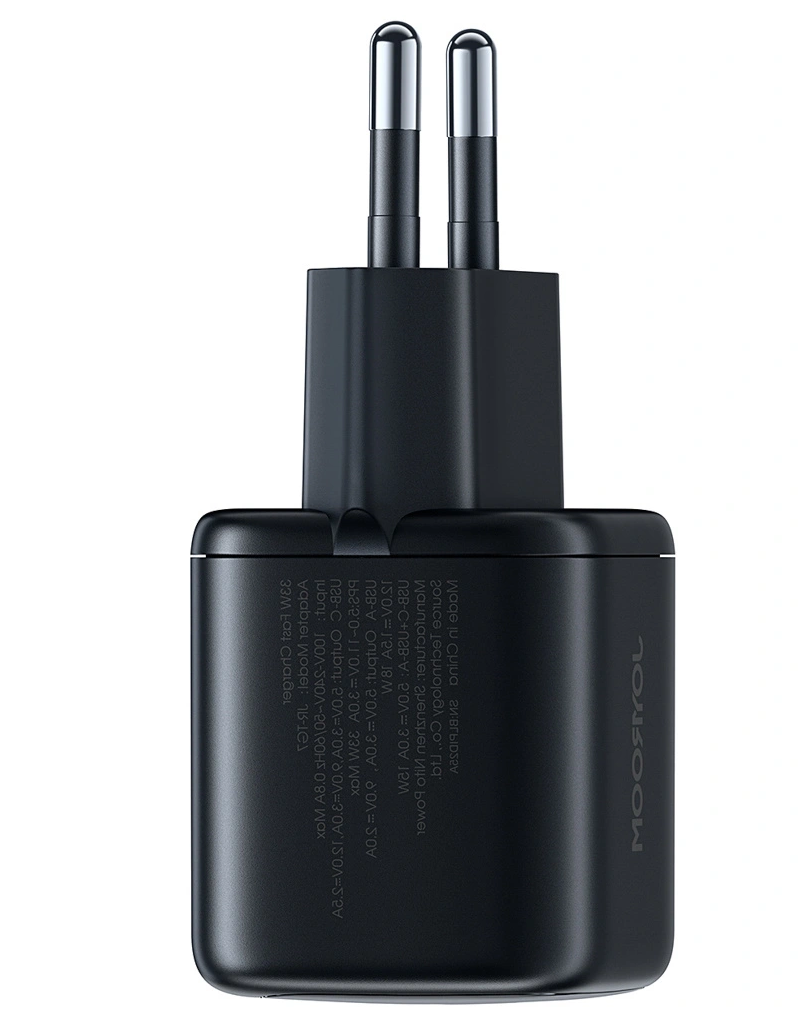 Verkkolaturi USB-C-kaapelilla Joyroom JR-TG7, 33W, 3A, 1 x USB-A - 1 x USB-C, Musta
