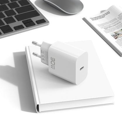 Blavec BC-14 -verkkovirtalaturi USB-C-kaapelilla, 30 W, 3 A, 1 x USB-C, valkoinen