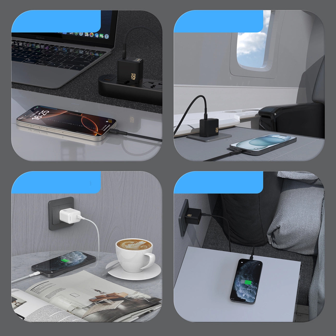 Verkkolaturi USB-C-kaapelilla Dudao A28C, 45W, 3A, 1 x USB-C, Valkoinen