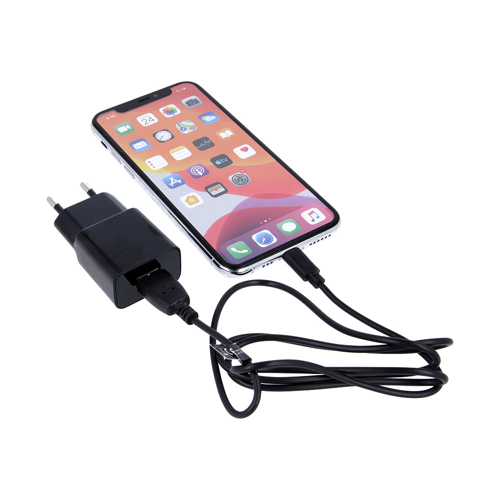 MaXlife MXTC-01 mikroUSB-kaapelilla varustettu verkkolaturi, 10.5W, 2.1A, 1 x USB-A, Musta