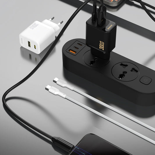 Verkkolaturi USB-C-kaapelilla Dudao A27TCEU, 30W, 1 x USB-A - 1 x USB-C, Musta
