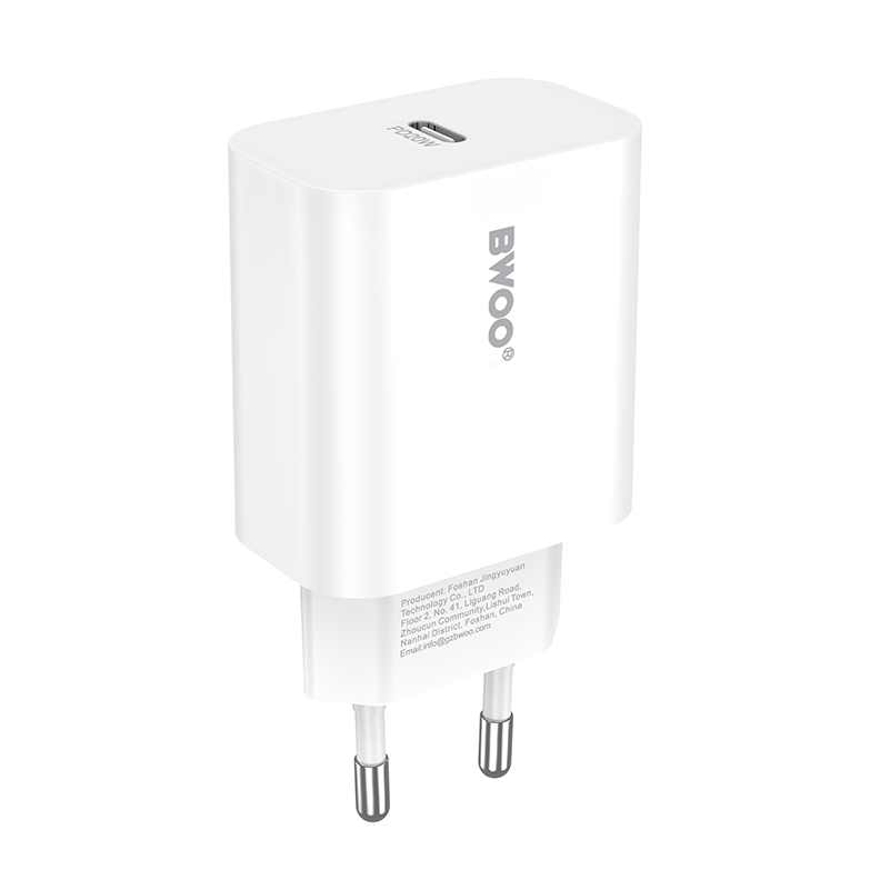 Verkkolaturi USB-C-kaapelilla BWOO CDA233, 20W, 3A, 1 x USB-C, Valkoinen