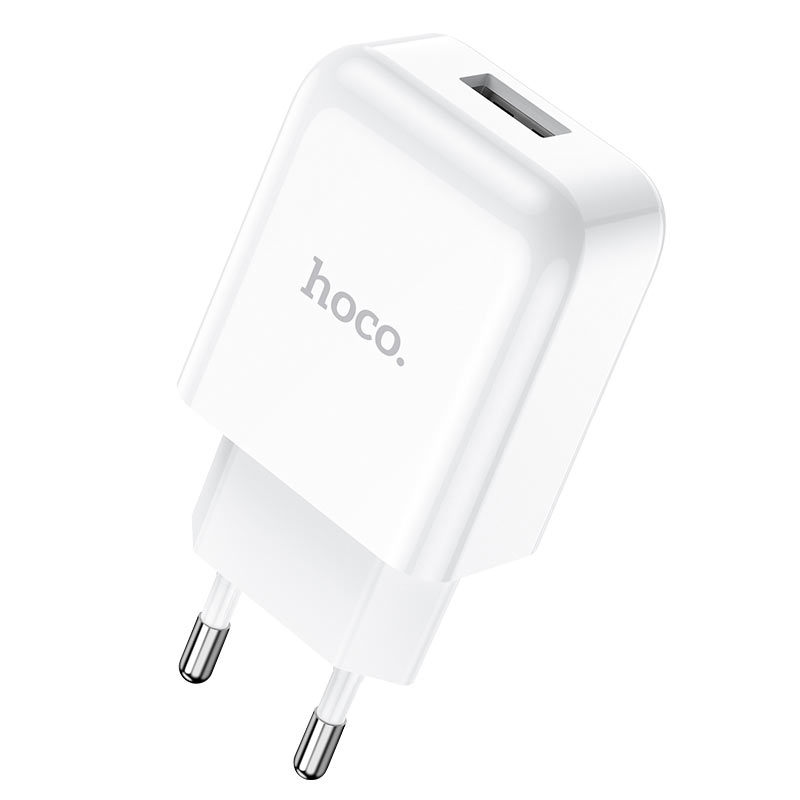 HOCO N2 Lightning-kaapelilla varustettu verkkolaturi, 10W, 2A, 1 x USB-A, Valkoinen