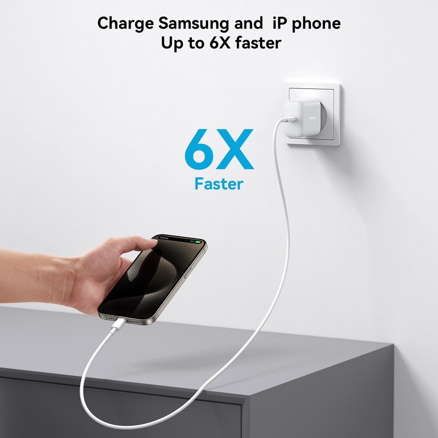 Joyroom JR-TCF24 USB-C Network Charger with Cable, 30W, 3A, 1 x USB-C, White