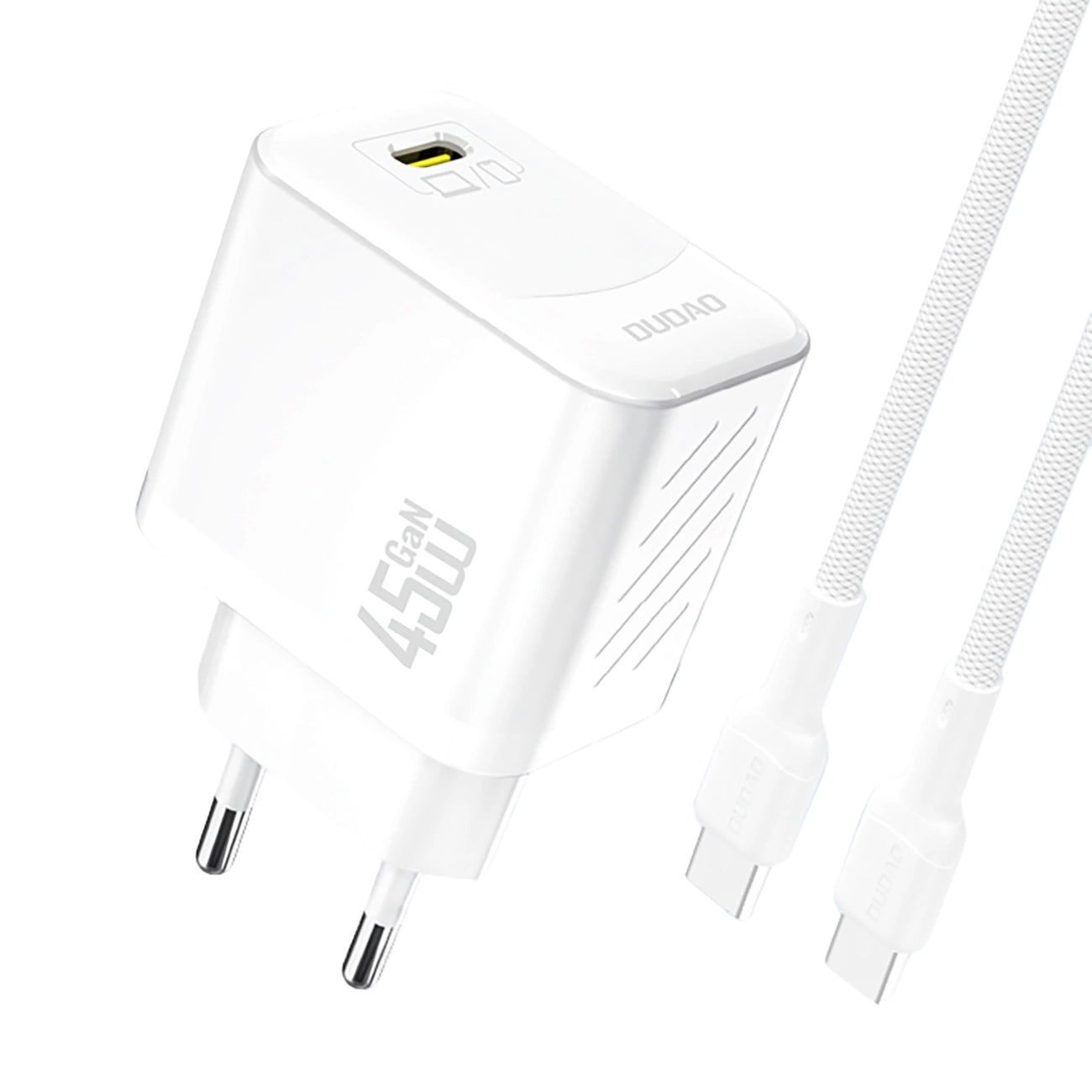 Verkkolaturi USB-C-kaapelilla Dudao A28C, 45W, 3A, 1 x USB-C, Valkoinen