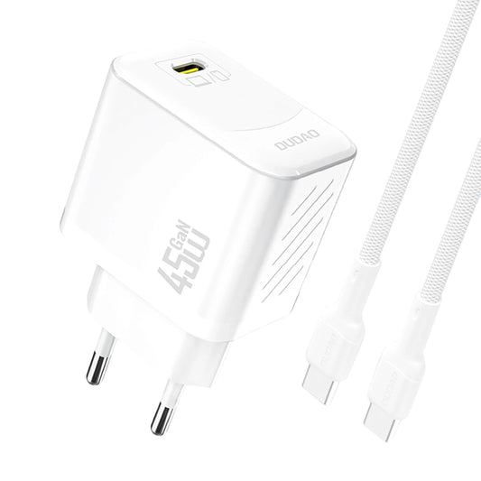 Verkkolaturi USB-C-kaapelilla Dudao A28C, 45W, 3A, 1 x USB-C, Valkoinen