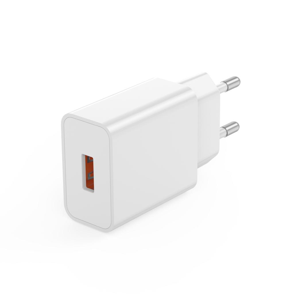 Verkkolaturi USB-C-kaapelilla XO Design L127, 18W, 3A, 1 x USB-A, Valkoinen