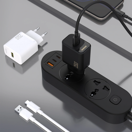 Verkkolaturi USB-C-kaapelilla Dudao A27STEU, 25W, 3A, 1 x USB-A, Musta