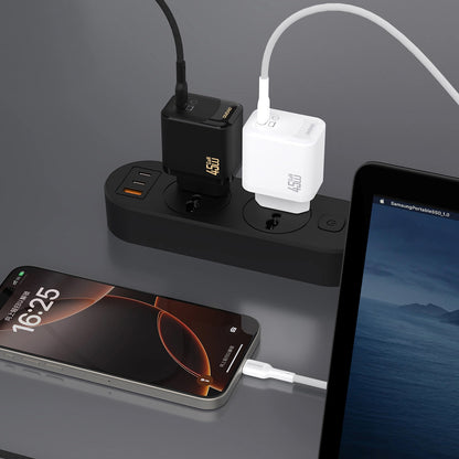 Verkkolaturi USB-C-kaapelilla Dudao A28C, 45W, 3A, 1 x USB-C, Valkoinen