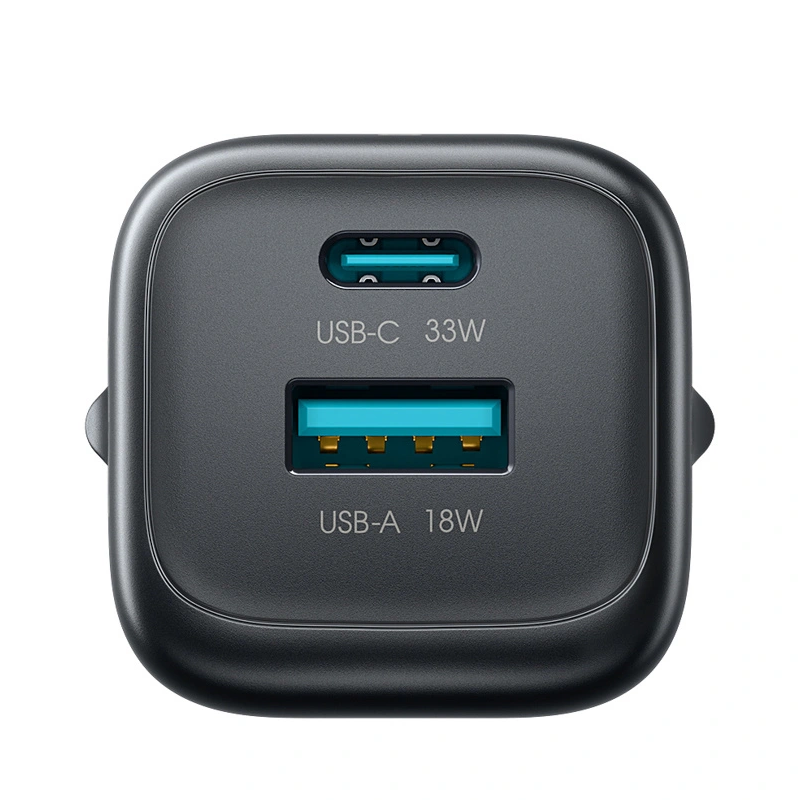 Verkkolaturi USB-C-kaapelilla Joyroom JR-TG7, 33W, 3A, 1 x USB-A - 1 x USB-C, Musta