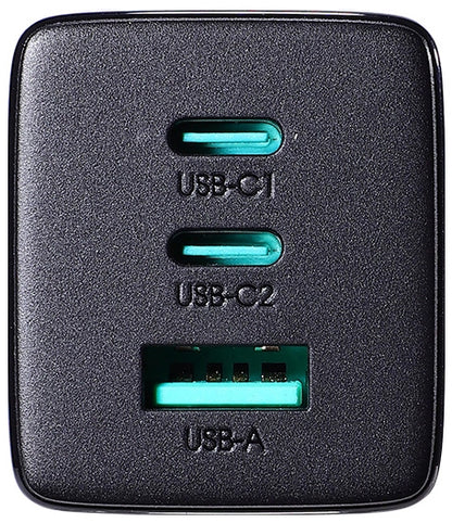 Verkkolaturi USB-C-kaapelilla Joyroom TCG01, 65W, 3.25A, 1 x USB-A - 2 x USB-C, Musta