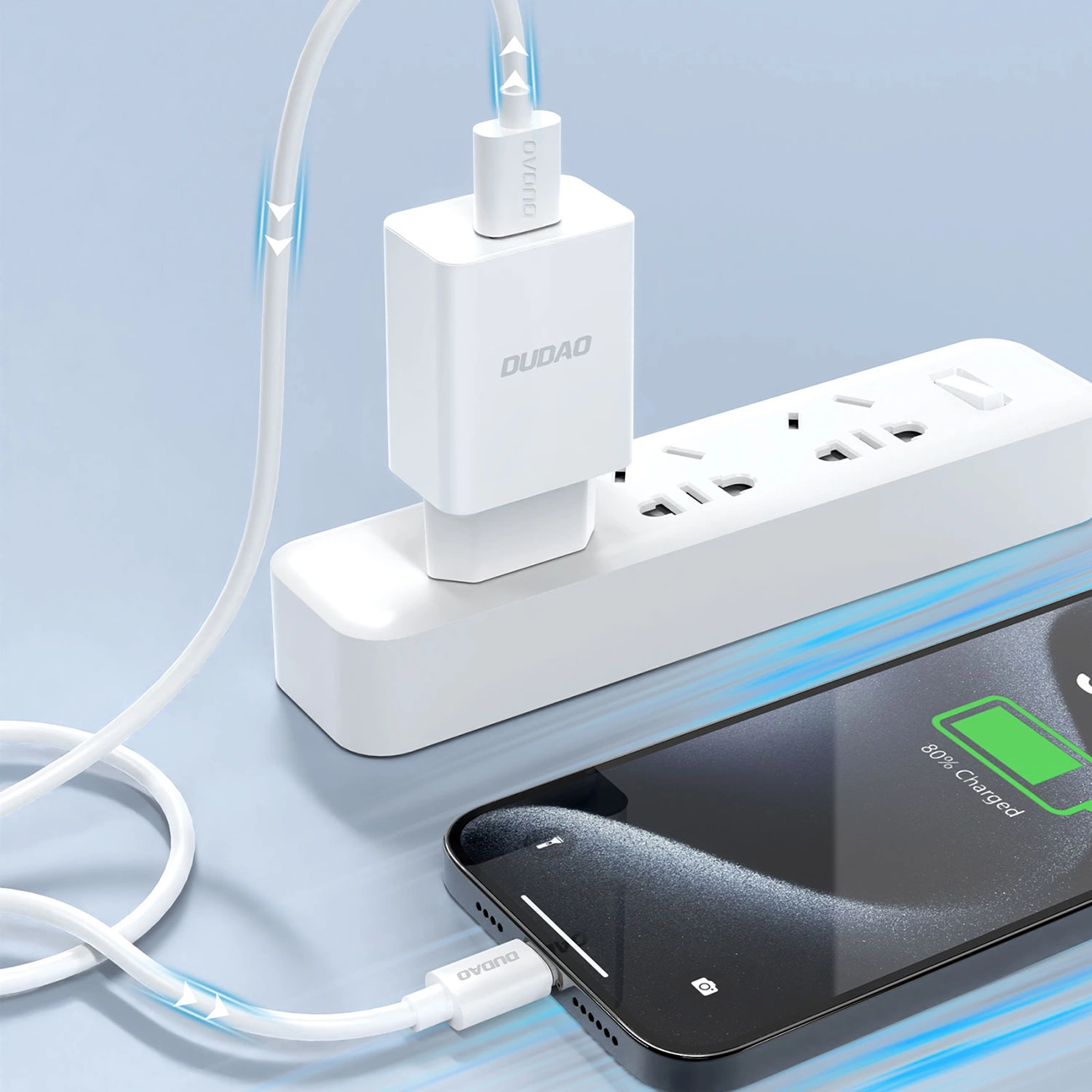 Dudao A4EU Network Charger with USB-C Cable, 10W, 2.1A, 1 x USB-A, White