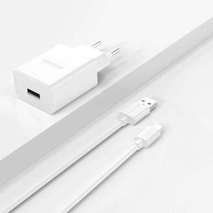 Dudao A4EU Network Charger with USB-C Cable, 10W, 2.1A, 1 x USB-A, White