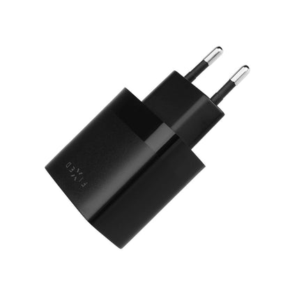 Verkkolaturi USB-C-kaapelilla Fixed, 17W, 3A, 2 x USB-A, Musta
