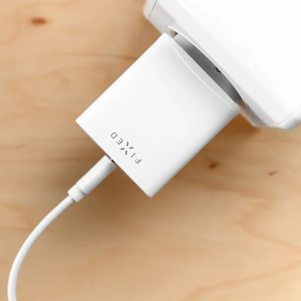 Verkkolaturi USB-C-kaapelilla Fixed, 20W, 3A, 1 x USB-C, Valkoinen