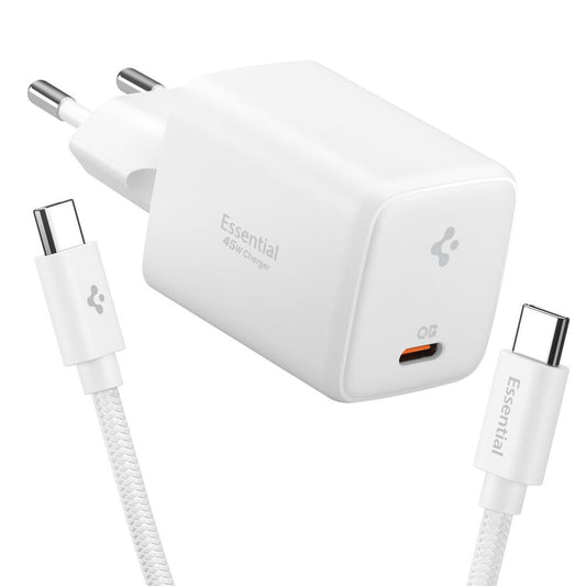 Verkkolaturi USB-C-kaapelilla Spigen EE451EU Essential, 45W, 3A, 1 x USB-C, Valkoinen ACH09473