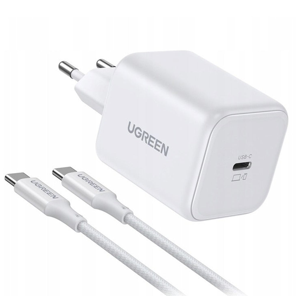 Verkkolaturi USB-C-kaapelilla UGREEN X524 (65055), 45W, 3A, 1 x USB-C, Valkoinen