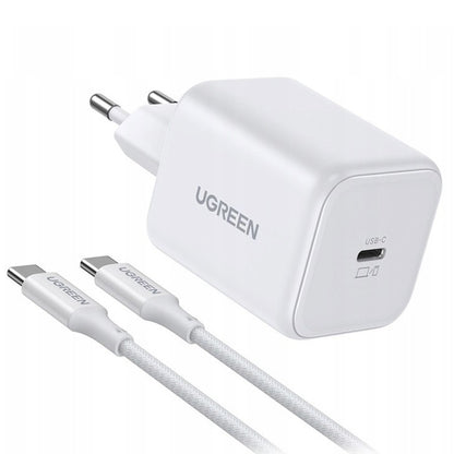 Verkkolaturi USB-C-kaapelilla UGREEN X524 (65055), 45W, 3A, 1 x USB-C, Valkoinen