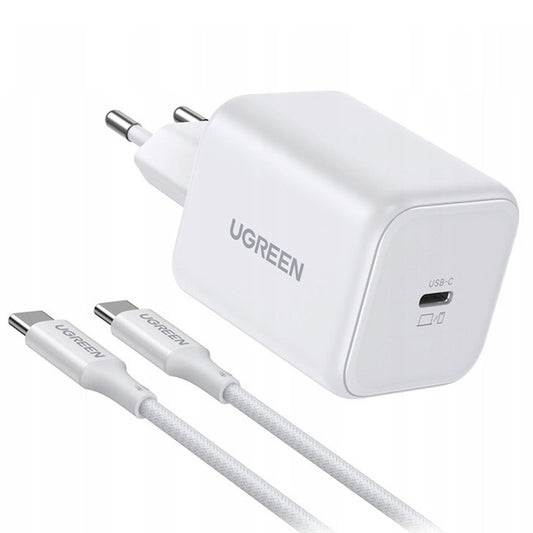 Verkkolaturi USB-C-kaapelilla UGREEN X524 (65055), 45W, 3A, 1 x USB-C, Valkoinen