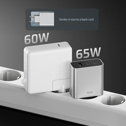 Cuktech Wall Charger, 65W, 3.25A, 1 x USB-A - 2 x USB-C, White CUK0A15CEUSL