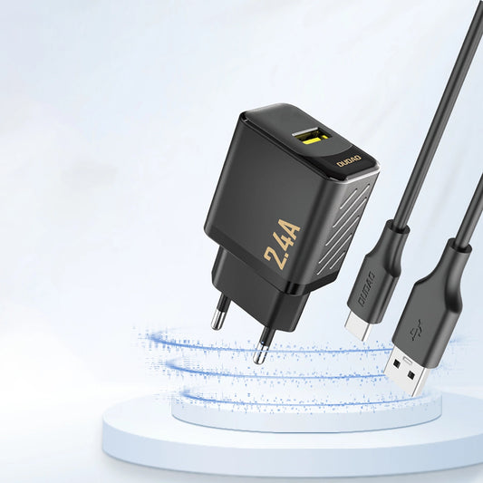 Dudao A23 verkkolaturi, 12W, 2.4A, 1 x USB-A, Musta
