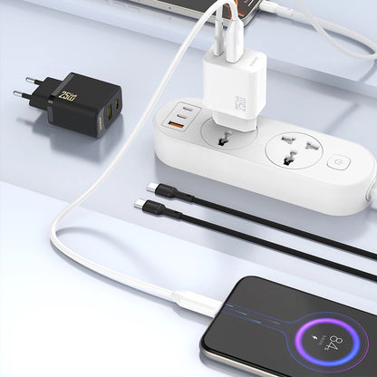 Dudao A27 -verkkolaturi, 25W, 3A, 1 x USB-C, Musta