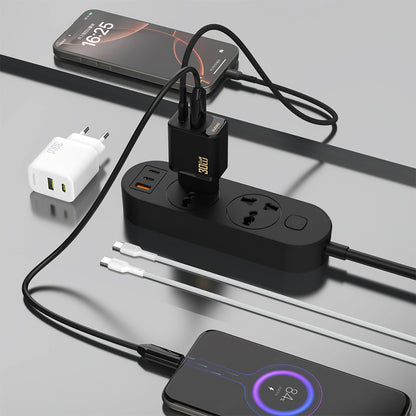 Dudao A27TEU -verkkolaturi, 30W, 3A, 1 x USB-A - 1 x USB-C, Musta