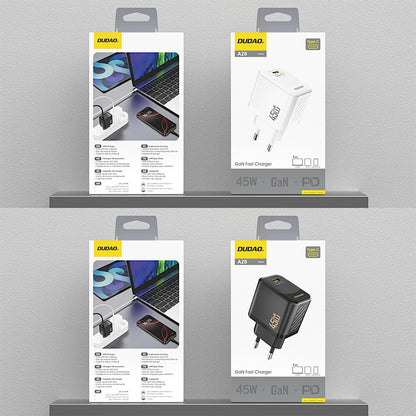 Dudao A28 Verkkolaturi, 45W, 3A, 1 x USB-C, Musta