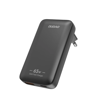 Dudao A65Q Travel -verkkolaturi, 65W, 3.25A, 1 x USB-A - 1 x USB-C, Musta