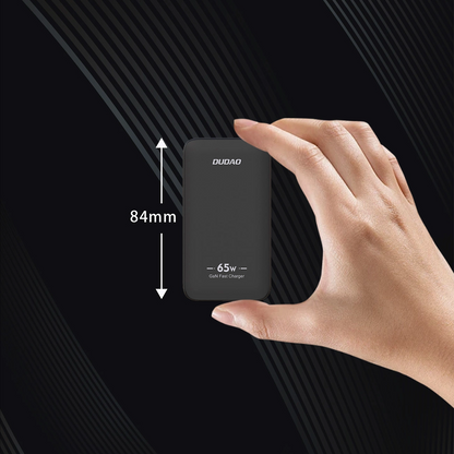 Dudao A65Q Travel -verkkolaturi, 65W, 3.25A, 1 x USB-A - 1 x USB-C, Musta