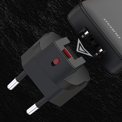 Dudao A65Q Travel -verkkolaturi, 65W, 3.25A, 1 x USB-A - 1 x USB-C, Musta