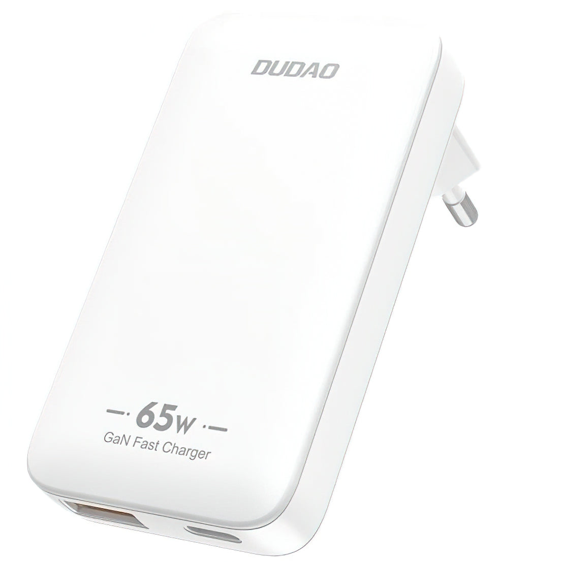 Dudao A65Q Travel -verkkolaturi, 65W, 3.25A, 1 x USB-A - 1 x USB-C, Valkoinen