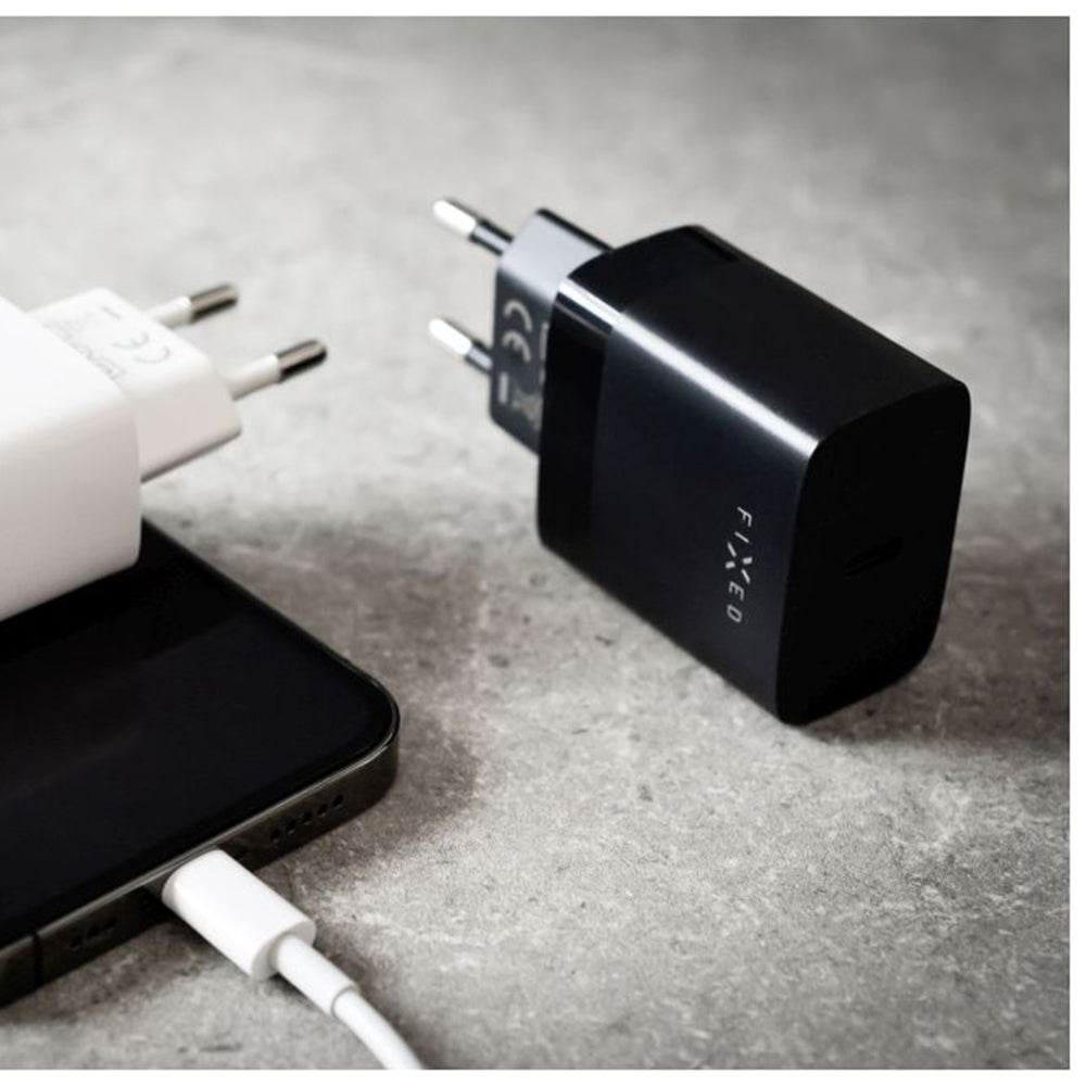 Verkkolaturi Fixed, 20W, 3A, 1 x USB-C, Musta
