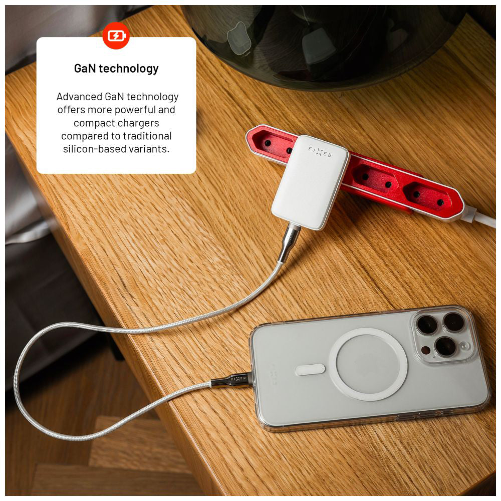 Verkkolaturi Fixed, 30W, 3A, 1 x USB-C, Valkoinen