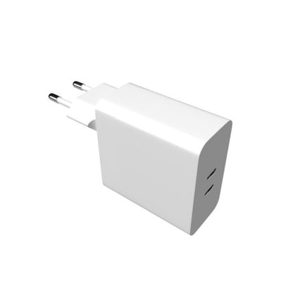 Verkkolaturi Fixed, 65W, 3.25A, 2 x USB-C, Valkoinen