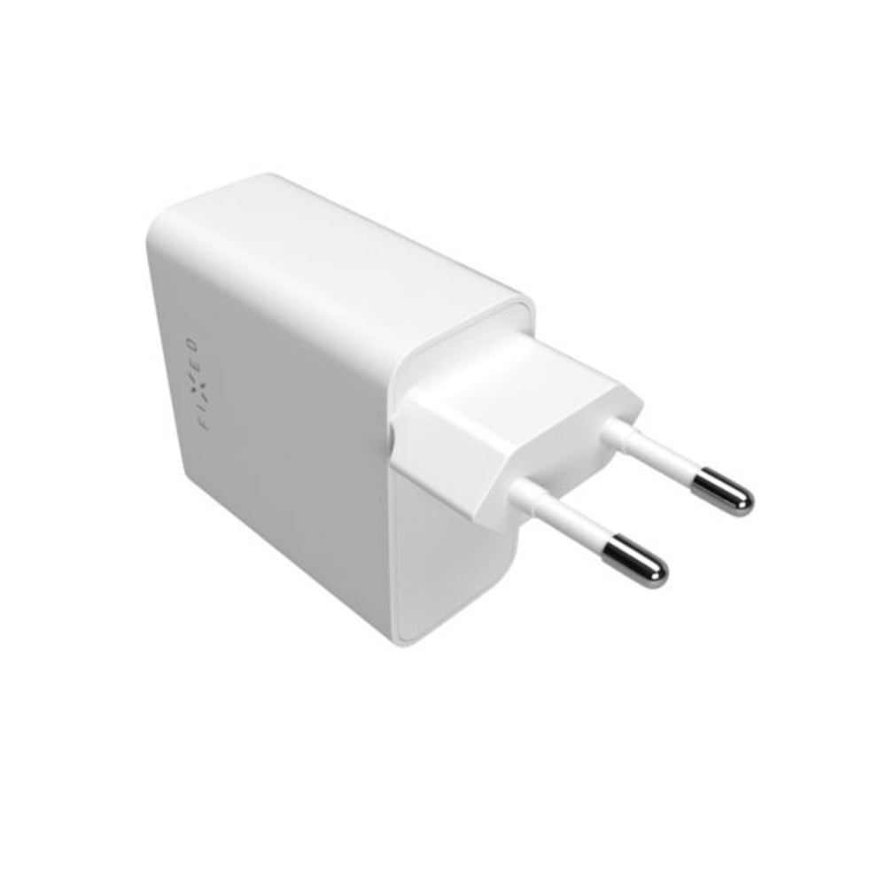 Verkkolaturi Fixed, 65W, 3.25A, 2 x USB-C, Valkoinen