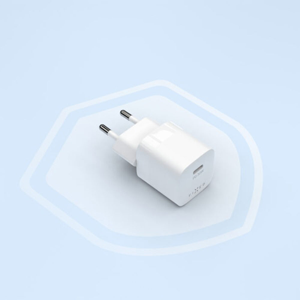 Verkkolaturi Fixed Mini2, 30W, 3A, 1 x USB-C, Valkoinen