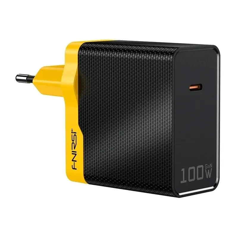 Fnirsi verkkolaturi, 100W, 5A, 1 x USB-C, Musta