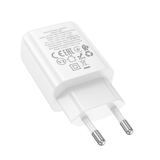 HOCO N60 Verkkolaturi, 20W, 3A, 1 x USB-C, Valkoinen